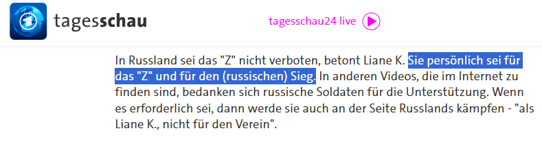 Wagenknecht Watch (@wagenwatch) on Twitter photo Liane Kilinc, die Vorsitzende der "Friedensbrücke", ist für einen russischen Sieg und würde auch für 🇷🇺 kämpfen.
Ist es wirklich eine "private Meinung", wenn ein Abgeordneter im Brandenburger Landtag einen Verein unterstützt, der für Krieg und Terror steht? <a href="/Buendnis_SahraW/">Bündnis Sahra Wagenknecht</a> Liane Kilinc, die Vorsitzende der "Friedensbrücke", ist für einen russischen Sieg und würde auch für 🇷🇺 kämpfen.
Ist es wirklich eine "private Meinung", wenn ein Abgeordneter im Brandenburger Landtag einen Verein unterstützt, der für Krieg und Terror steht? <a href="/Buendnis_SahraW/">Bündnis Sahra Wagenknecht</a>