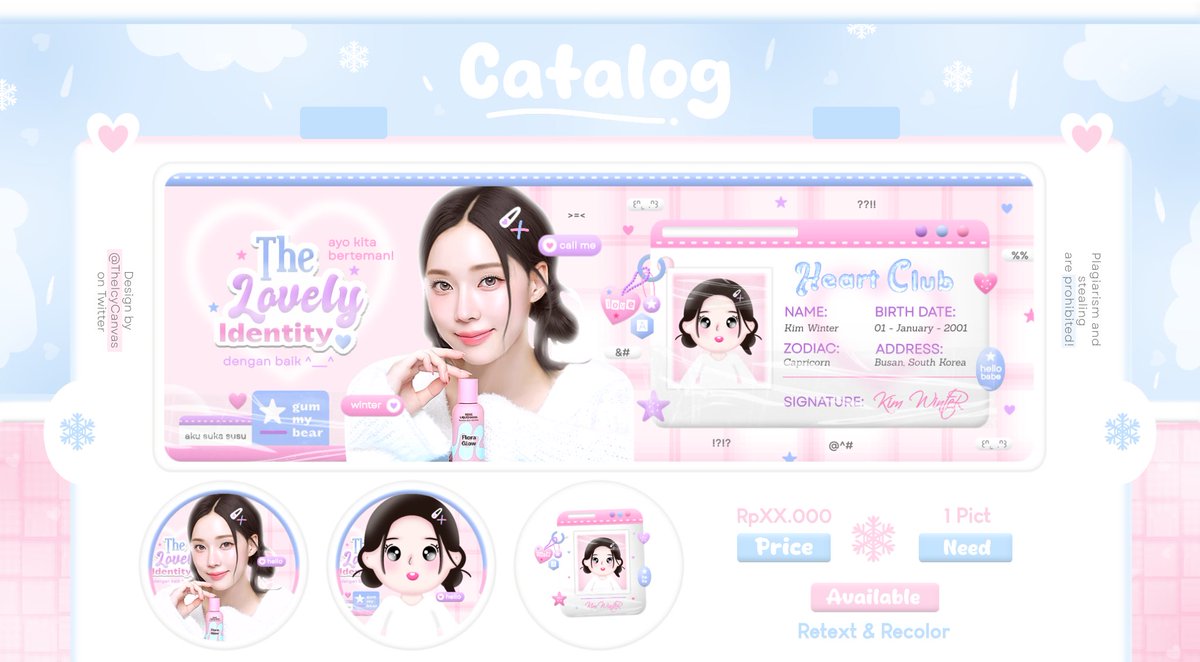 TheIcyCanvas's tweet image. Help repost? Thanks a lot! 🤍

Hai! This is my first debut, blh tolong ospek &amp;amp; kasih saran untk harga catalog aku? Kalau ada kesamaan dgn ba lain bisa kasih tau lewat dm, ya! Oh iya aku jga nyari temen sm kinci. Ayo drop foto sm copal yg cocok, aku tunggu! ^_^

#zonauang #zonaba