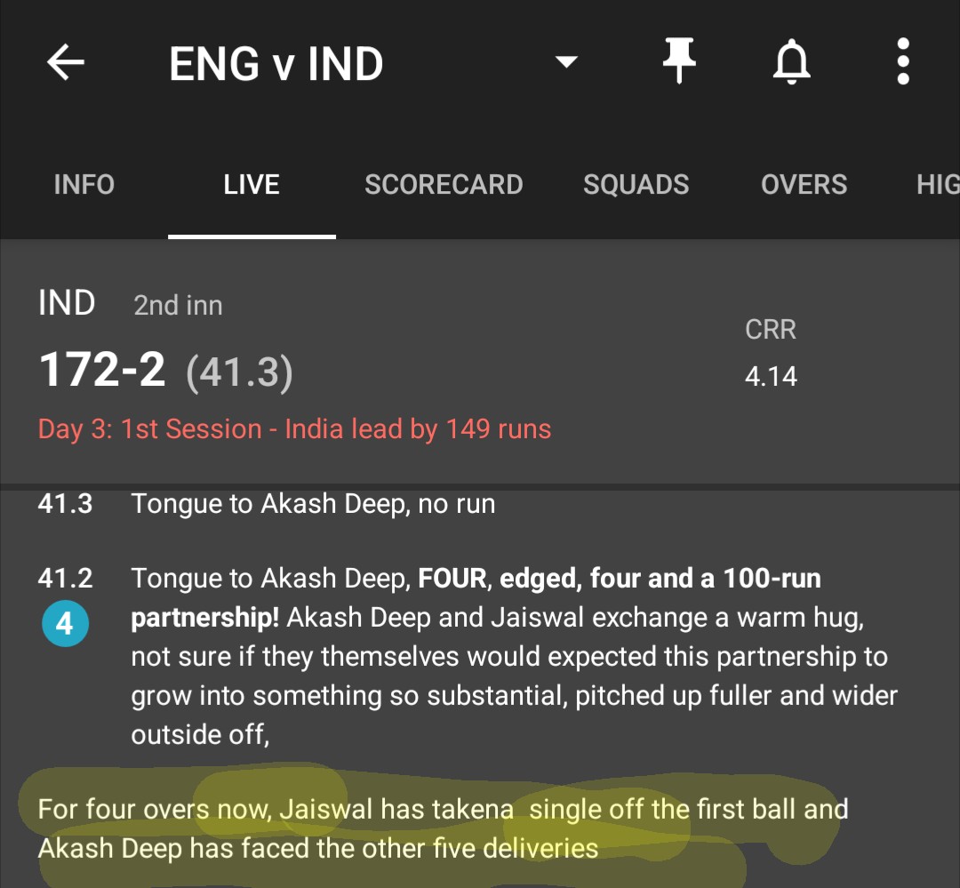Jaiswal is the night watchman for Akashdeep now.

#INDvsENG #Cricketwitter