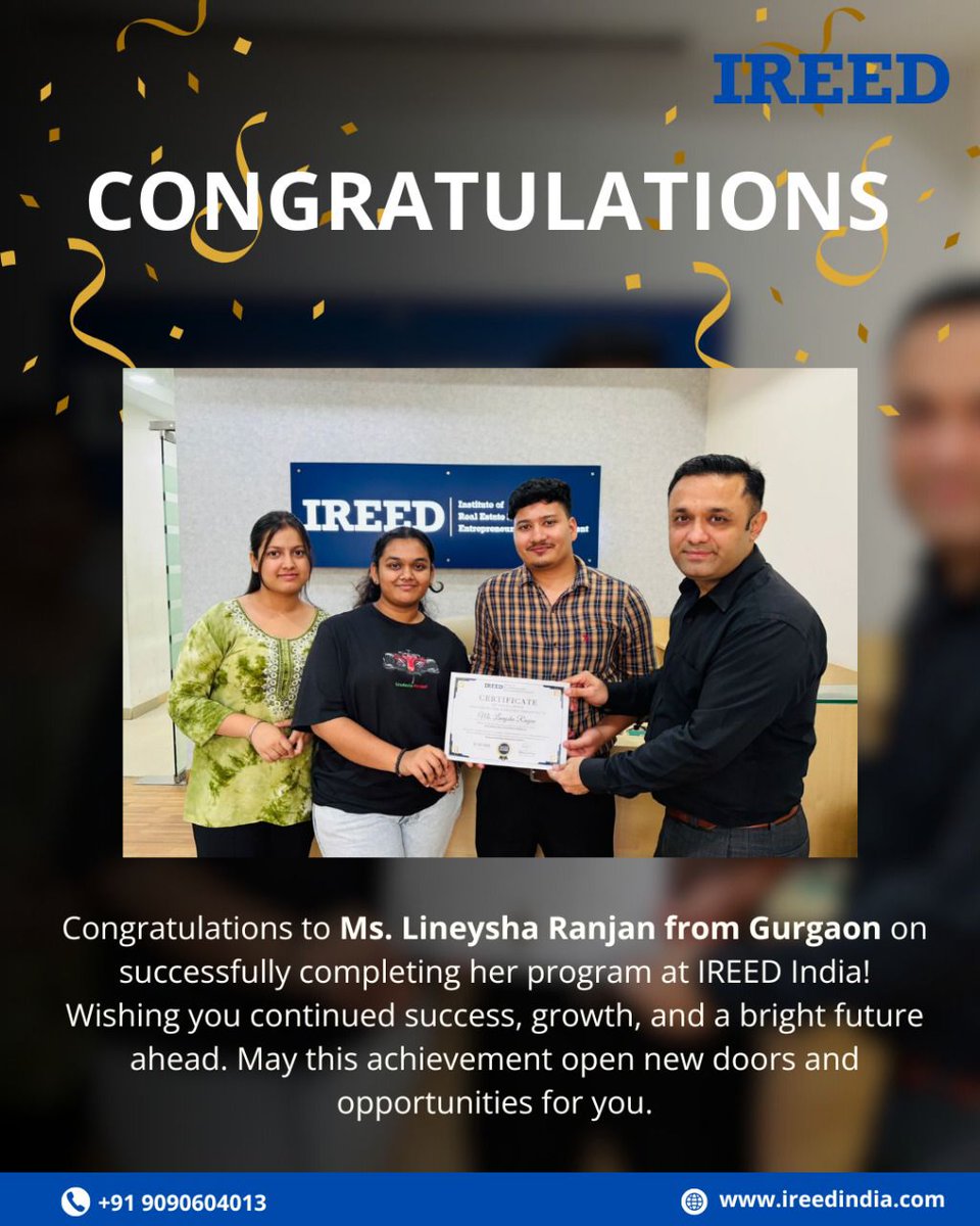 IREED India (@ireed_academy) on Twitter photo Congratulations on completing your journey with IREED Academy!
Your dedication and hard work are admirable.
Wishing you great success and a bright future ahead!
Follow us on : <a href="/ireedindia/">IREED INDIA</a>
#congratulations #celebration #achievement #teamwork #success #business #ireed Congratulations on completing your journey with IREED Academy!
Your dedication and hard work are admirable.
Wishing you great success and a bright future ahead!
Follow us on : <a href="/ireedindia/">IREED INDIA</a>
#congratulations #celebration #achievement #teamwork #success #business #ireed