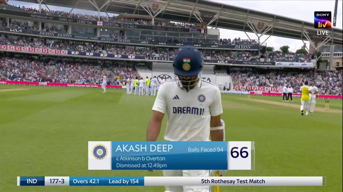 mufaddal_vohra's tweet image. HATS OFF, AKASHDEEP. 🫡🇮🇳

- 66 (94) as a nightwatchman under a tough situation. He built a remarkable partnership with Jaiswal.