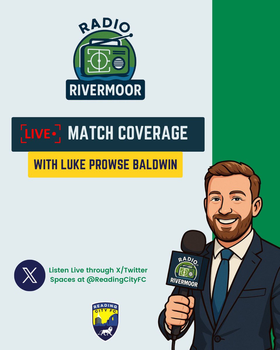 🎙️ “ALL WE NEED IS — RADIO RIVERMOOR!”

We’re pleased to announce that #ThePrideOfReading🦁 will now offer live match commentary of selected fixtures via Spaces here on X/Twitter. It all kicks off today as the 1sts start their <a href="/EmiratesFACup/">Emirates FA Cup</a> campaign away to <a href="/CirenTownFC/">Cirencester Town FC</a>. Tune in