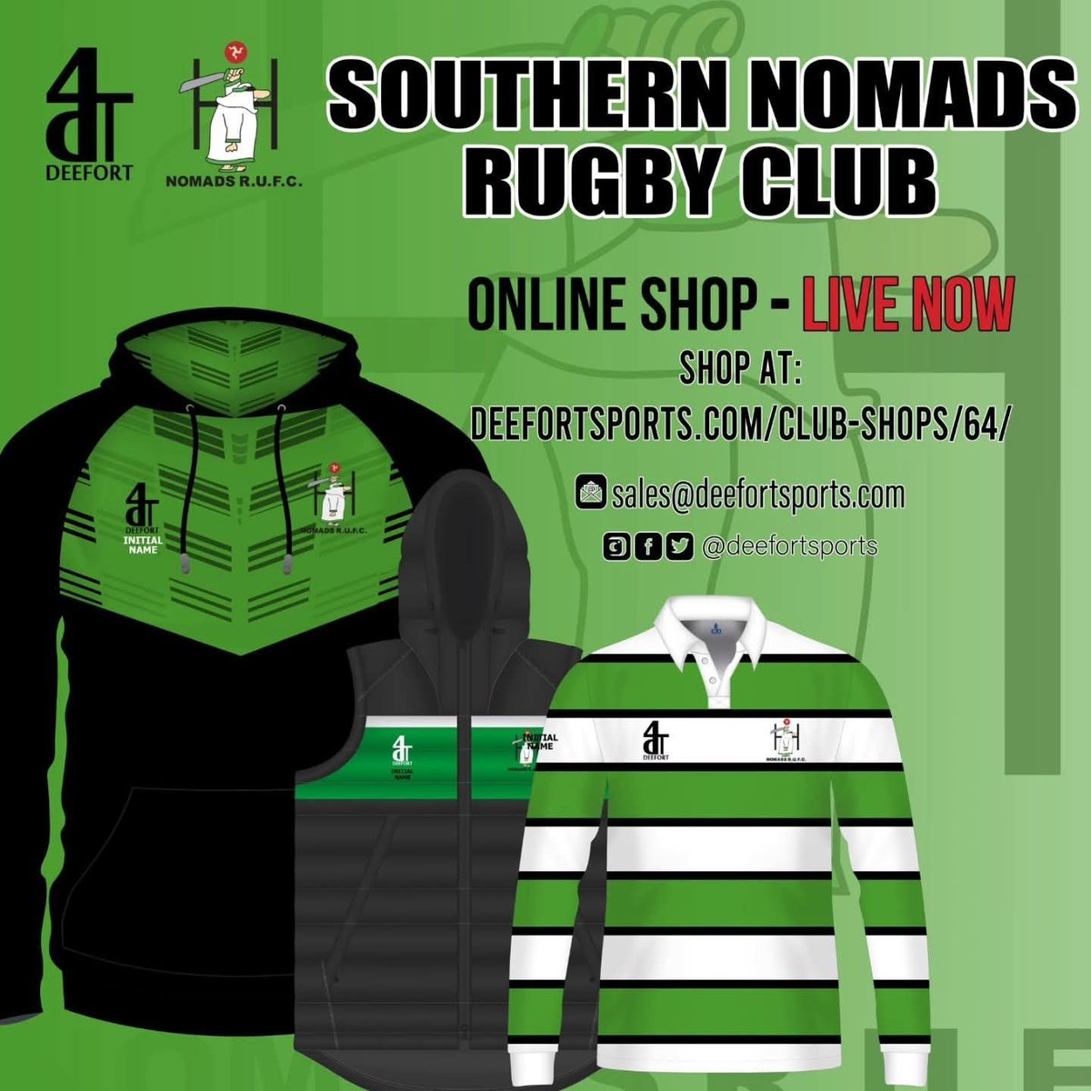 Remember that the Nomads online store will close for orders this Monday night! (4th August)

These orders will then be delivered in time for the new season.

Order here 👇

deefortsports.com/club-shops/64/