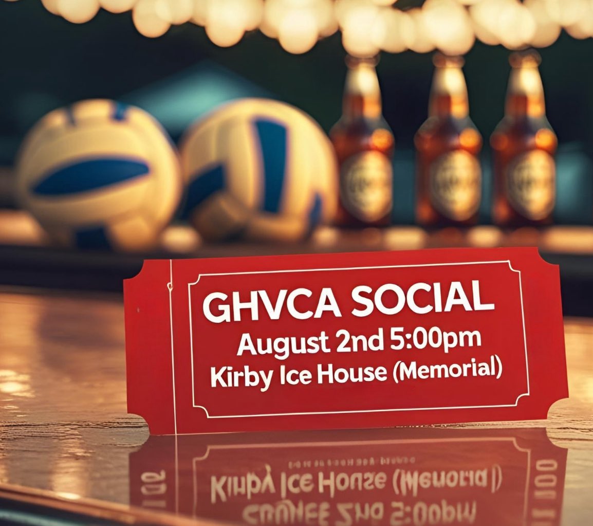 TODAY’S THE DAY!!! 
Come mingle with your fellow Houston-Area Volleyball Coaches this afternoon at 5pm at Kirby Ice House. Let’s unwind together as we prepare for our 2025 Volleyball Campaign! 💙
