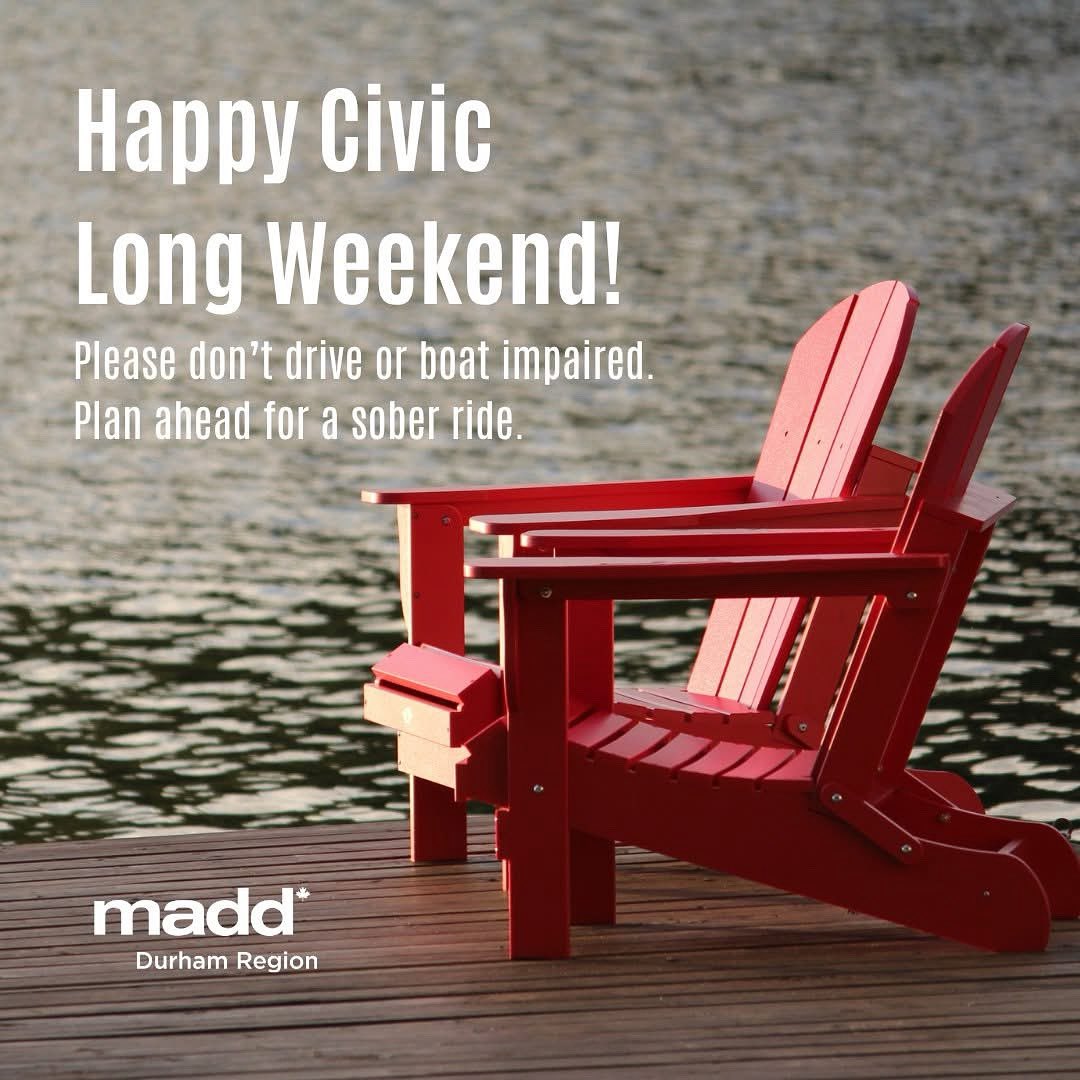 MADDDurham's tweet photo. Make safe choices this long weekend:
✅ Plan ahead
🚫 Don’t drive or boat impaired
📱 Call 911 to report suspected impaired drivers
We all share the responsibility to keep roads & waterways safe.
#DriveSober #DontDriveImpaired #ImpairedBoatingIsImpairedDriving https://t.co/oWE2hq1P8f