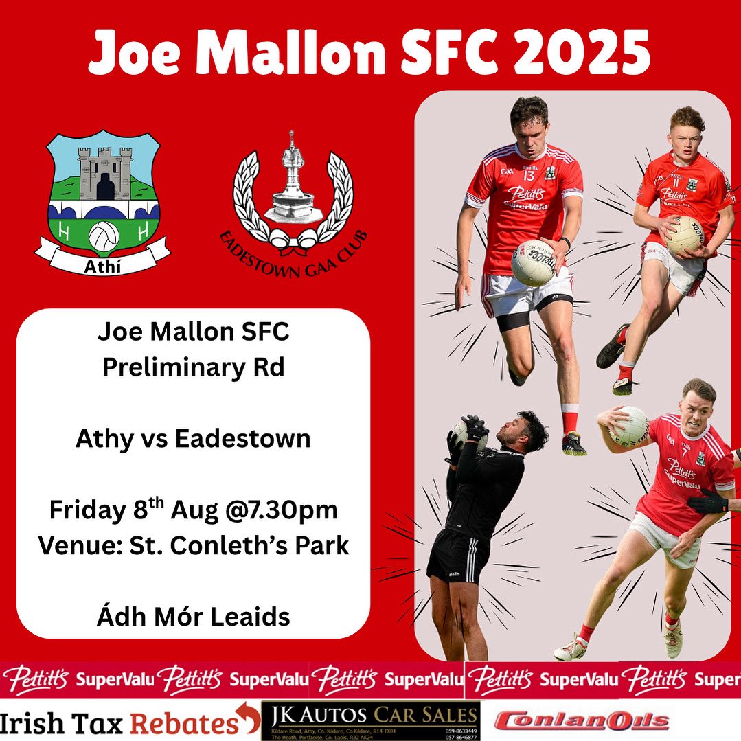 <a href="/JoeMallonMotors/">Joe Mallon Motors</a> <a href="/PettittsSuperV/">Pettitt's</a> <a href="/KildareGAA/">Kildare GAA</a> <a href="/KildareFan2025/">Really Unofficial</a>