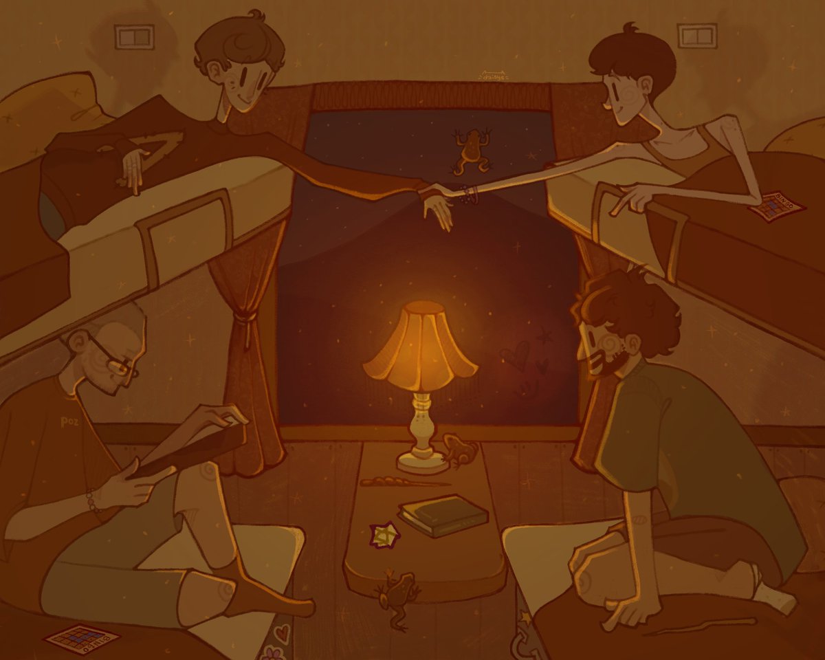 ну што.. hogwarts express 🥹🚂
продолжение хогвартсно-мародёрного ау с ребятами🧡✨ на аккаунте есть ещё один подобный рисунок!
(❗️СЛЕДИТЕ ЗА СВОИМИ ШОКОЛАДНЫМИ ЖАБКАМИ, ОНИ МОГУТ УБЕЖАТЬ❗️)