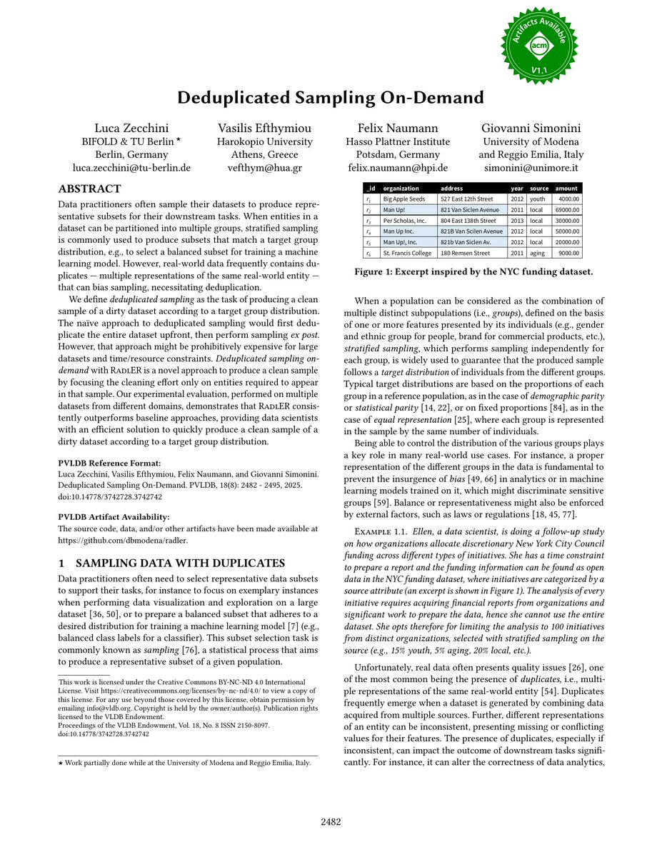 Vol:18 No:8 → Deduplicated Sampling On-Demand vldb.org/pvldb/vol18/p2…