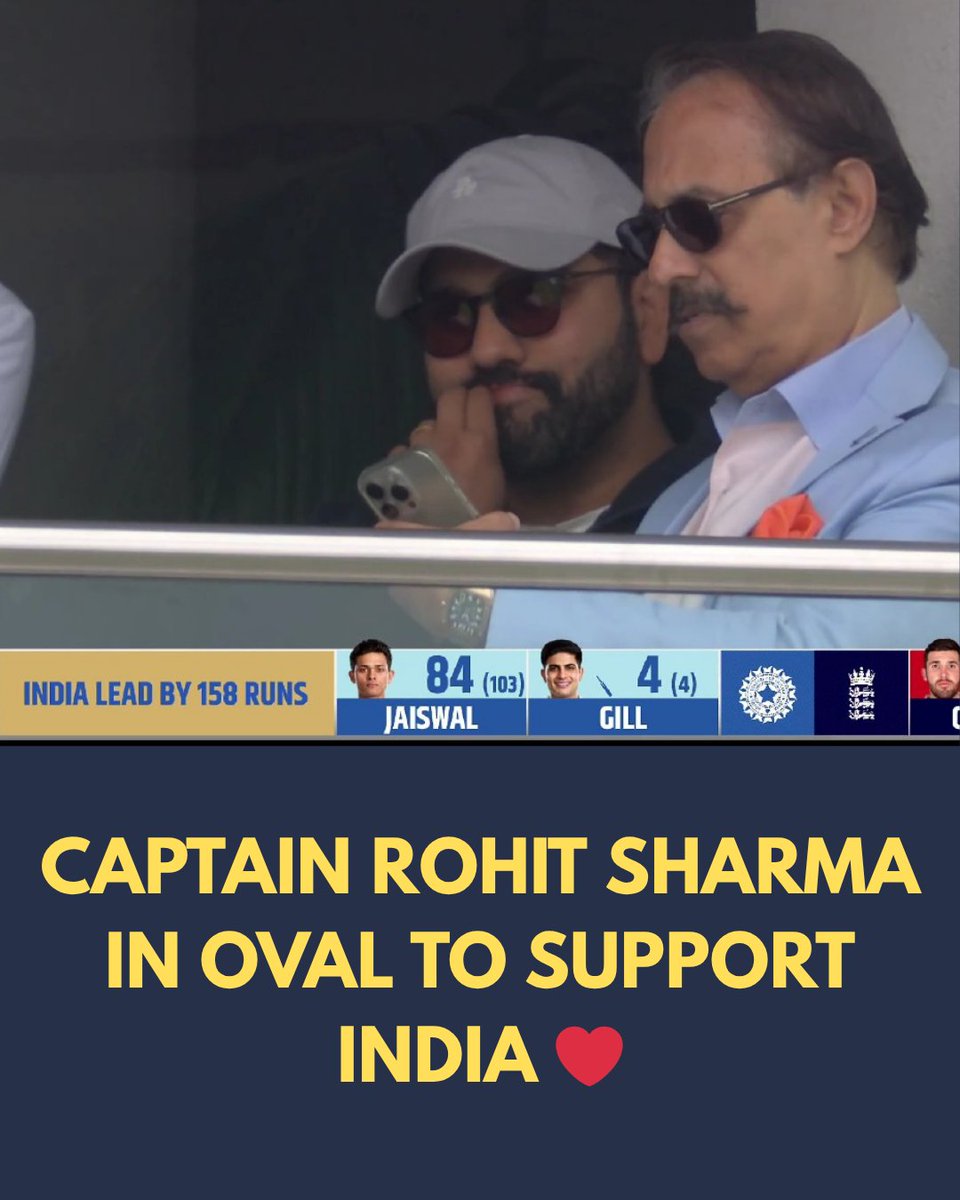 Ahmedqu17076536's tweet image. Captain Rohit Sharma at The Oval – Leading with Presence &amp;amp; Heart 🇮🇳❤️

#RohitSharma #CaptainSupport #TheOval #TeamIndia #IndianCricket #HitmanInTheHouse #LeaderByExample #CricketLove #BleedBlue #RohitAtOval