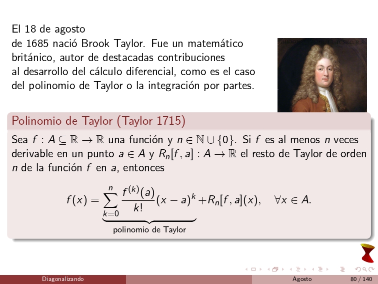 diagonalizando's tweet image. On August 18, 1685, Brook Taylor was born. He was a British mathematician who made significant contributions to the development of differential calculus, including Taylor polynomials and the method of integration by parts.
#Calculus #MathematicalAnalysis