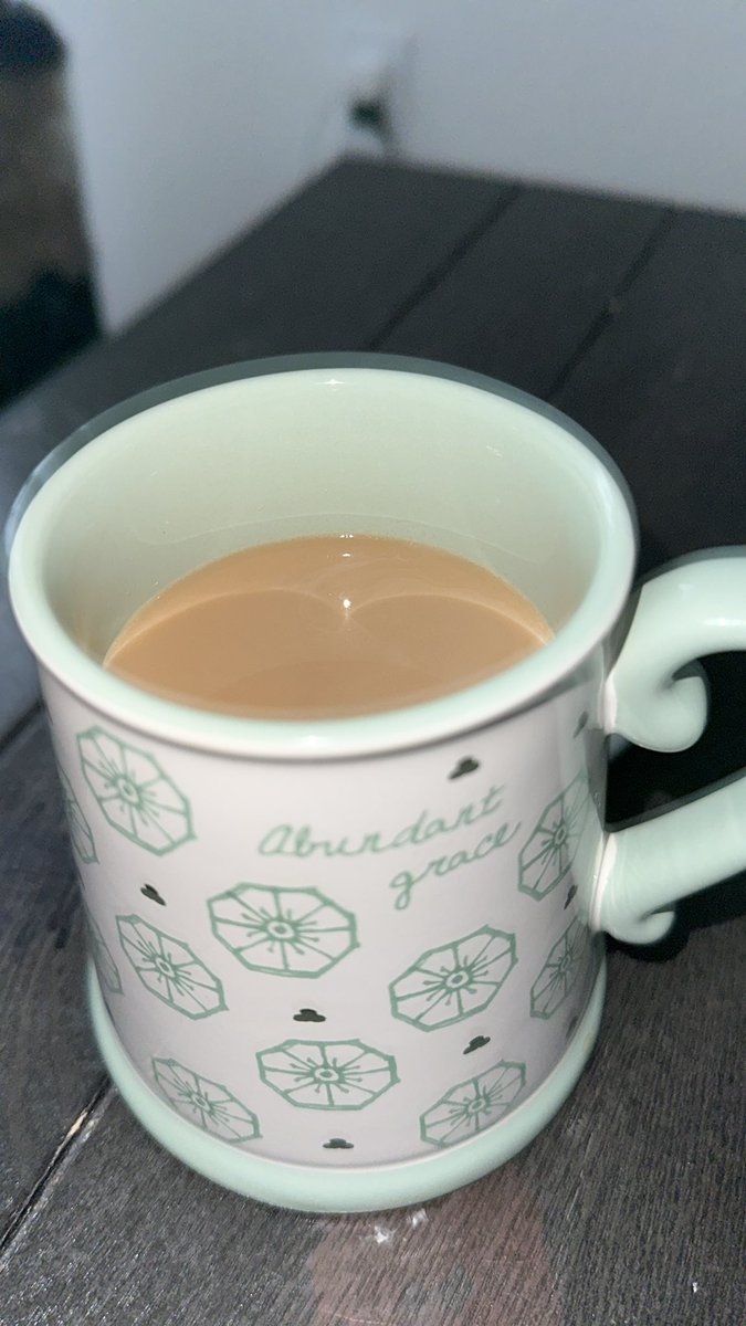 Just peep that beautiful heart in the Abundant Grace cup. 
Since I’m drinking out of this mug where must I be? 
Happy Saturday 🙏✝️