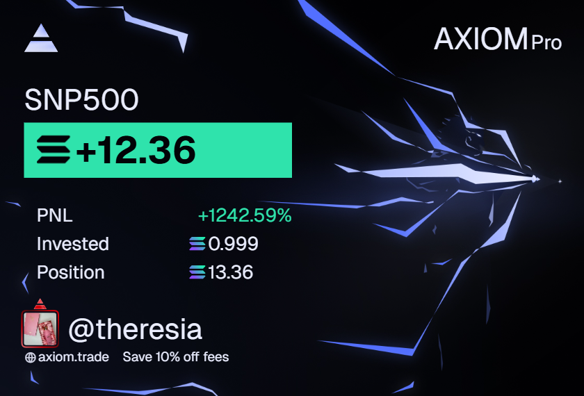 nomadegens's tweet photo. i trade using optimus sniper with axiom, I do free guide but you must use my refferal.
$SNP500 #SNP500 https://t.co/XhVp6OAJn2