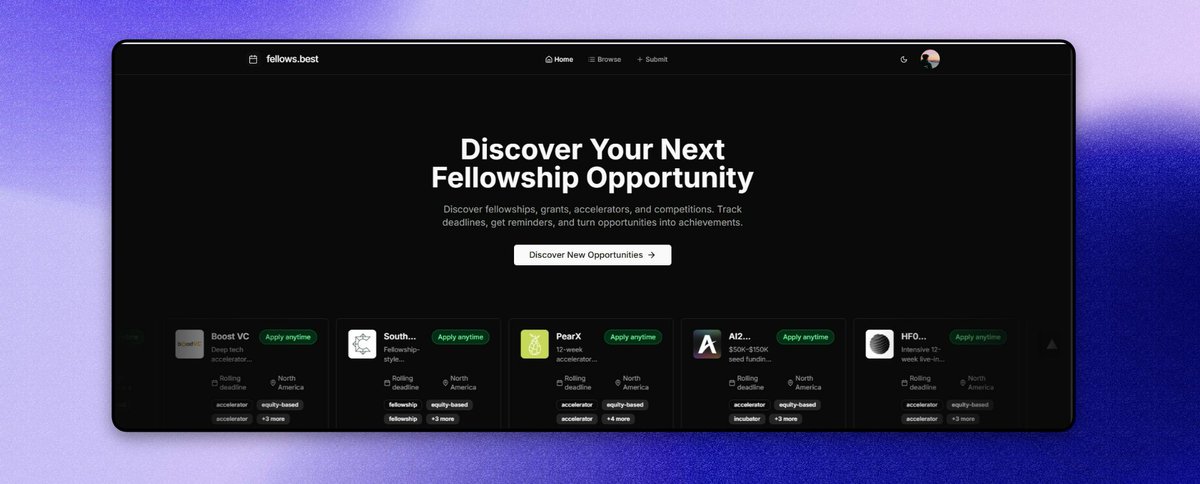 Introducing fellows(.)best: find the life-changing fellowship opportunity – all in one click.

Here’s how it works 👇