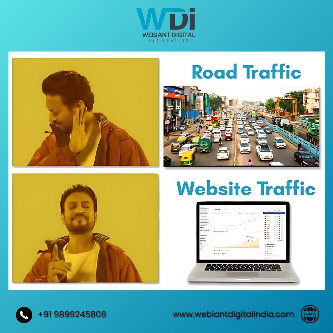 webiantdigital's tweet image. 𝐒𝐭𝐮𝐜𝐤 𝐢𝐧 𝐫𝐨𝐚𝐝 𝐭𝐫𝐚𝐟𝐟𝐢𝐜? 𝐍𝐨 𝐭𝐡𝐚𝐧𝐤𝐬.
𝐁𝐮𝐭 𝐰𝐞𝐛𝐬𝐢𝐭𝐞 𝐭𝐫𝐚𝐟𝐟𝐢𝐜? 𝐎𝐡 𝐲𝐞𝐬, 𝐩𝐥𝐞𝐚𝐬𝐞! 🚀
At Webiant Digital India Pvt. Ltd., we drive traffic where it truly matters—your website!
#WebiantDigital #WebsiteTraffic #DigitalMarketingExperts