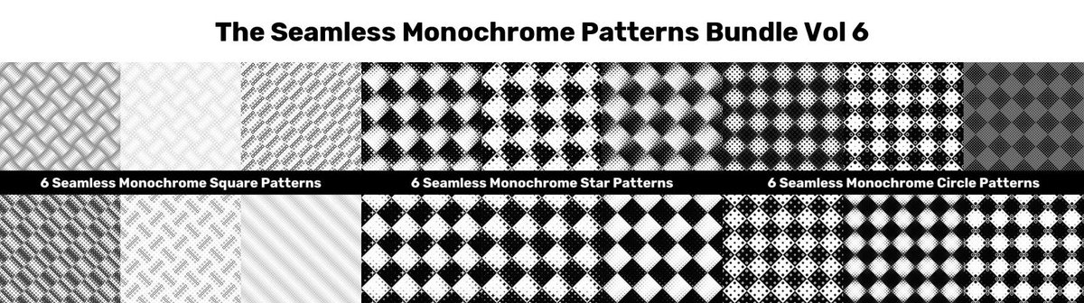 DavidZydd's tweet image. The Seamless Monochrome Patterns Bundle Vol 6 creativefabrica.com/product/seamle… This bundle have 600  vector backgrounds. Get this huge bundle for only $9 and save $195! #MonochromePatterns #patterns #GeometricGraphics #background