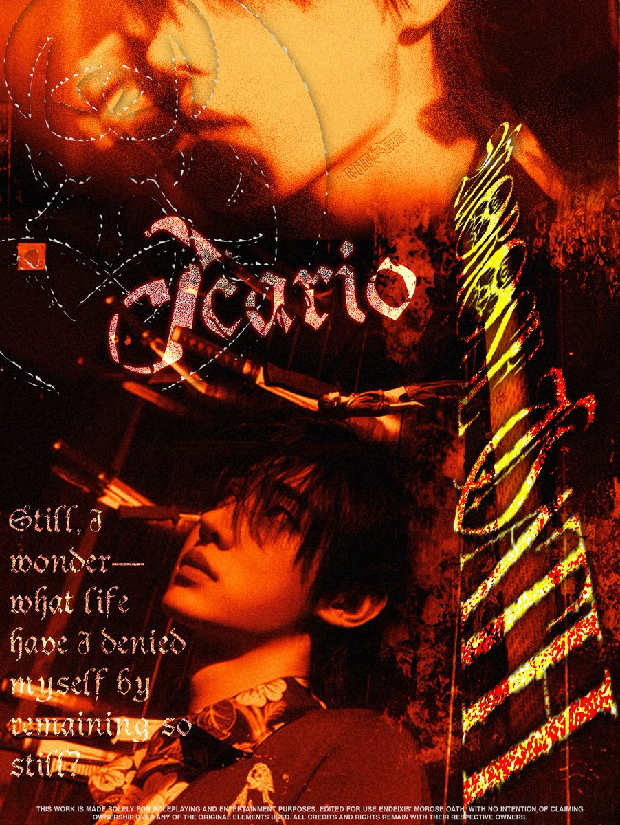 7NDEIXIS's tweet image. ㅤㅤ

🐈‍⬛️ #𝐈𝐂𝐀𝐑𝐈𝐎 ♱ 

⋫ THE MOROSE OATH ፧ — 𝘛𝘰𝘶𝘤𝘩𝘪𝘯𝘨 𝘺𝘰𝘶'𝘴 𝘧𝘢𝘵𝘢𝘭. . .   𝒘𝒊𝒕𝒏𝒆𝒔𝒔. . .   𝟎𝟖  ⸝  𝟏𝟔 

 #TheMorosObeisance
 #TheForgottenExegesis
 #MoonboundCurse                    

ㅤㅤ