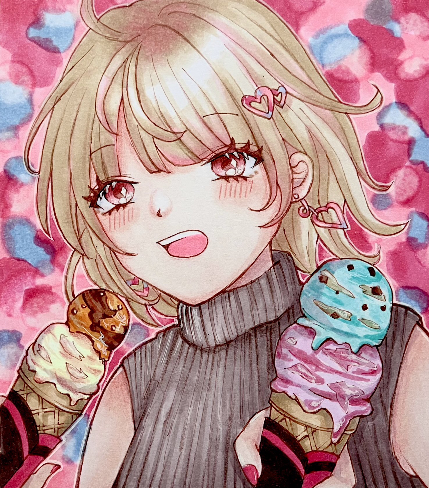 ふ*わ様 オリジナル手描きアナログイラスト 21 Yahoo!オークション - 手描きイラストカラーインク【オリジナル