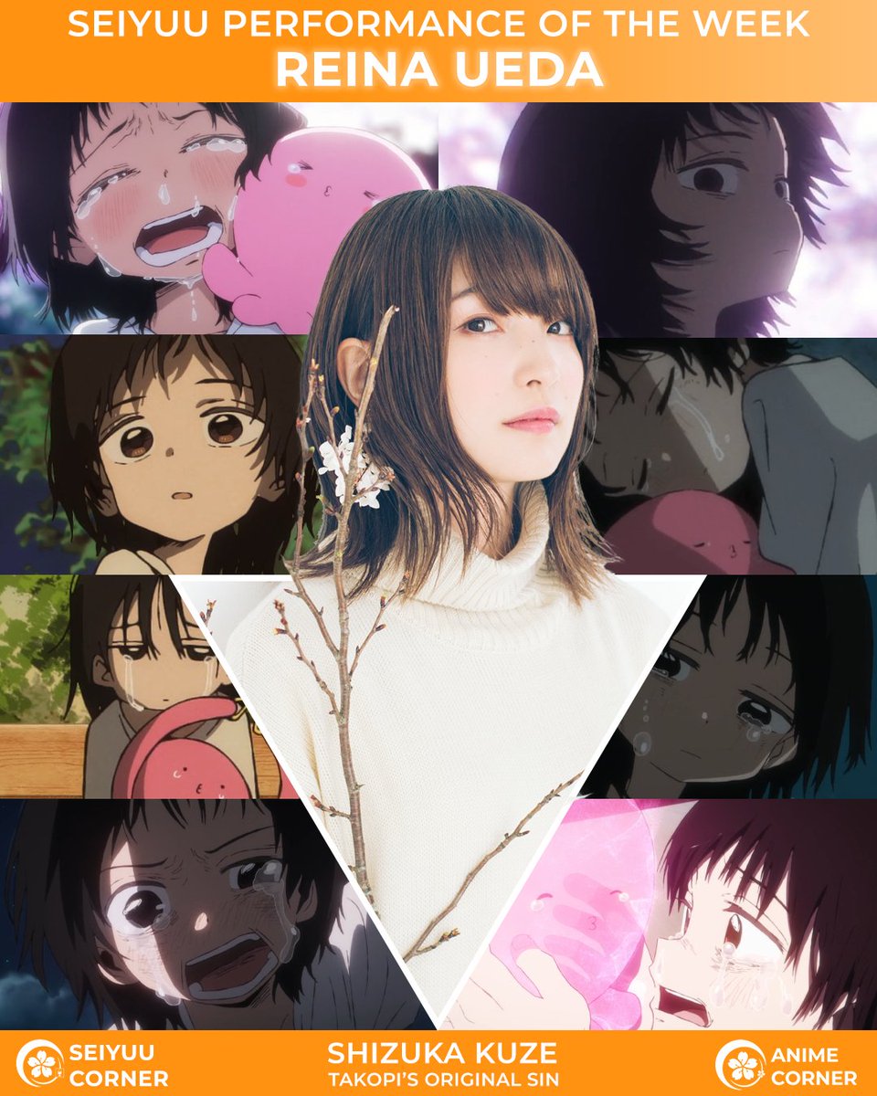 ✨ Seiyuu Performance of the Week ✨

🎤 A round of applause as Reina Ueda claims this week’s Seiyuu of the Week!

She dug deep and masterfully conveyed Shizuka’s intense emotions in the final episode of Takopi’s Original Sin. Her performance left us absolutely speechless, so