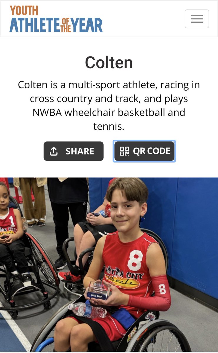 Colten has been nominated for Youth Athlete of the Year! Check out his profile and please consider voting!  athleteoftheyear.org/2025/colten-f4…