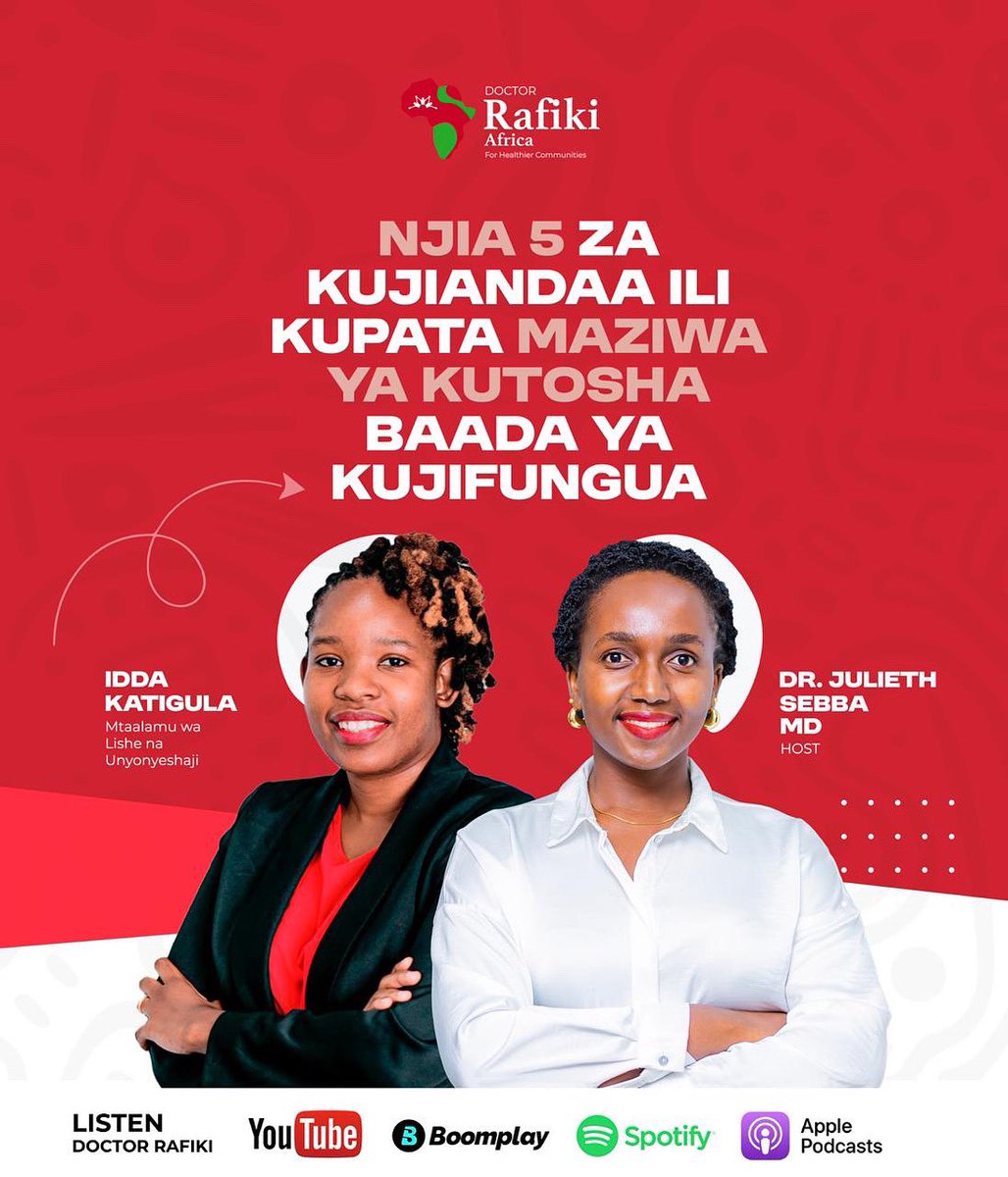 Julieth Sebba Bilakwate, MD (@juliethsebbamd) on Twitter photo Katika wiki ya unyonyeshaji 2025 nimeungana na mtaalamu wa Unyonyeshaji Ms. <a href="/IddaKatigula/">Idda Katigula</a> katika <a href="/DoctorRafiki/">Doctor Rafiki Africa</a> podcast kujibu moja ya changamoto za kina mama.
Nifanye nini ili kupata maziwa ya kutosha baada ya kujifungaua? Karibu usikilize
youtu.be/mb3gU-4o5Mg Katika wiki ya unyonyeshaji 2025 nimeungana na mtaalamu wa Unyonyeshaji Ms. <a href="/IddaKatigula/">Idda Katigula</a> katika <a href="/DoctorRafiki/">Doctor Rafiki Africa</a> podcast kujibu moja ya changamoto za kina mama.
Nifanye nini ili kupata maziwa ya kutosha baada ya kujifungaua? Karibu usikilize
youtu.be/mb3gU-4o5Mg