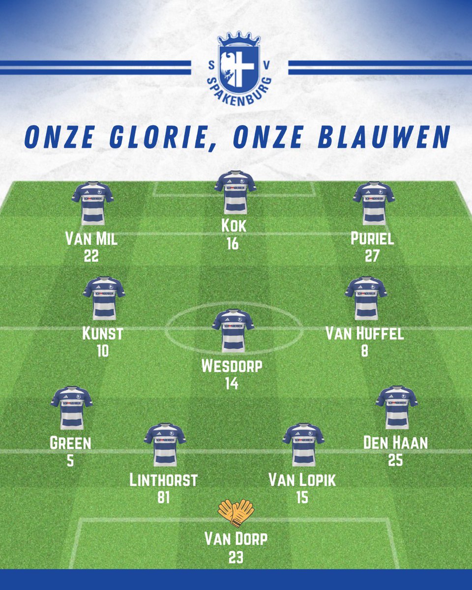 SV_Spakenburg's tweet photo. Over een half uur begint de oefenwedstrijd tegen gastheer Sparta Nijkerk op De Ebbenhorst.
De startopstelling van Spakenburg:
#spaspa https://t.co/mpqaTcbtdA