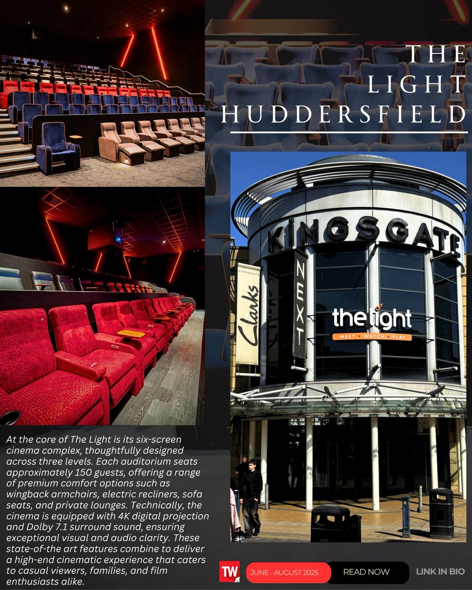 raghavnews's tweet photo. ✨ Welcome to The Light Huddersfield — where film, fun, and comfort converge under one roof!
Experience cinema the way it was meant to be 🍿🎥
Read Full Article- https://t.co/JYpcCRBqXx
#TheLightHuddersfield #CinemaAndFun #HuddersfieldEntertainment #LuxuryCinema #4KProjection https://t.co/amkXX59u9t
