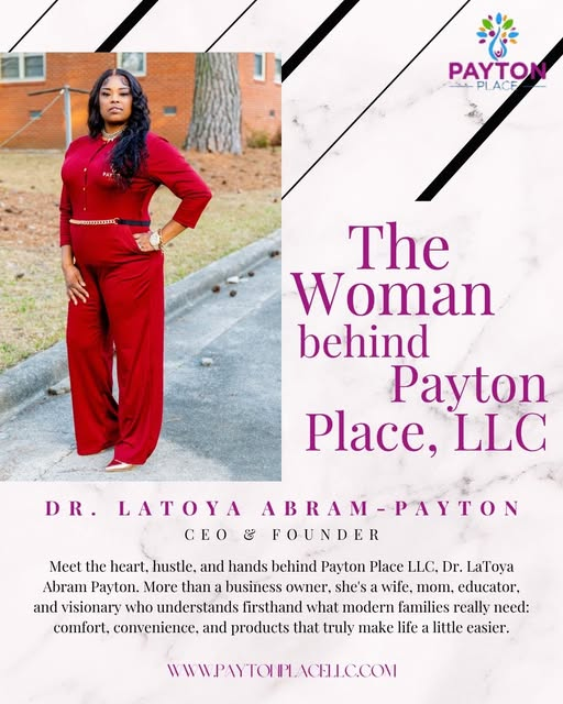 📷 The Woman Behind the Brand Payton Place, LLC
Meet the heart, hustle, and hands behind Payton Place LLC, Dr. LaToya Abram Payton 📷
paytonplacellc.com