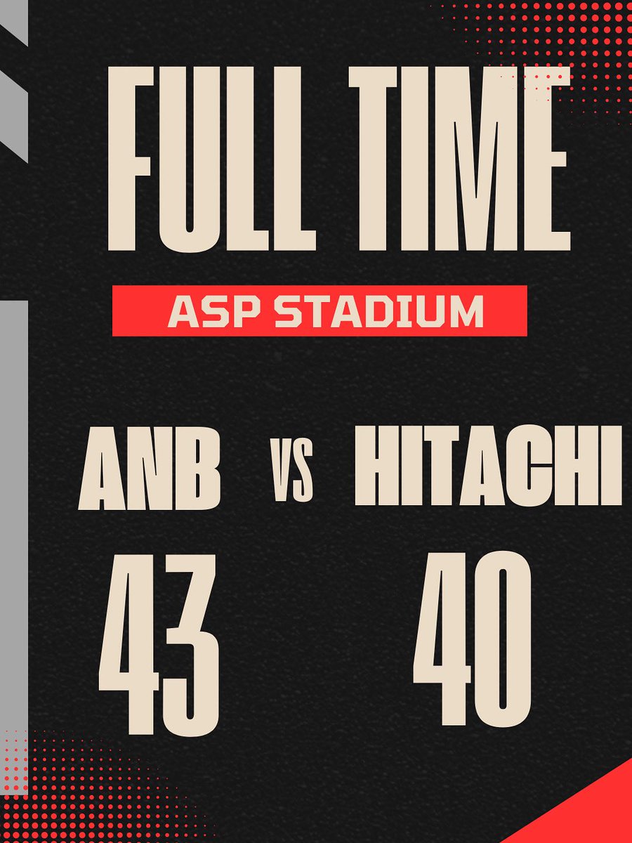 【FULLTIME】
ANB 43ー40 HITACHI

秋田ノーザンブレッツWIN!
暑い中応援ありがとうございました📣