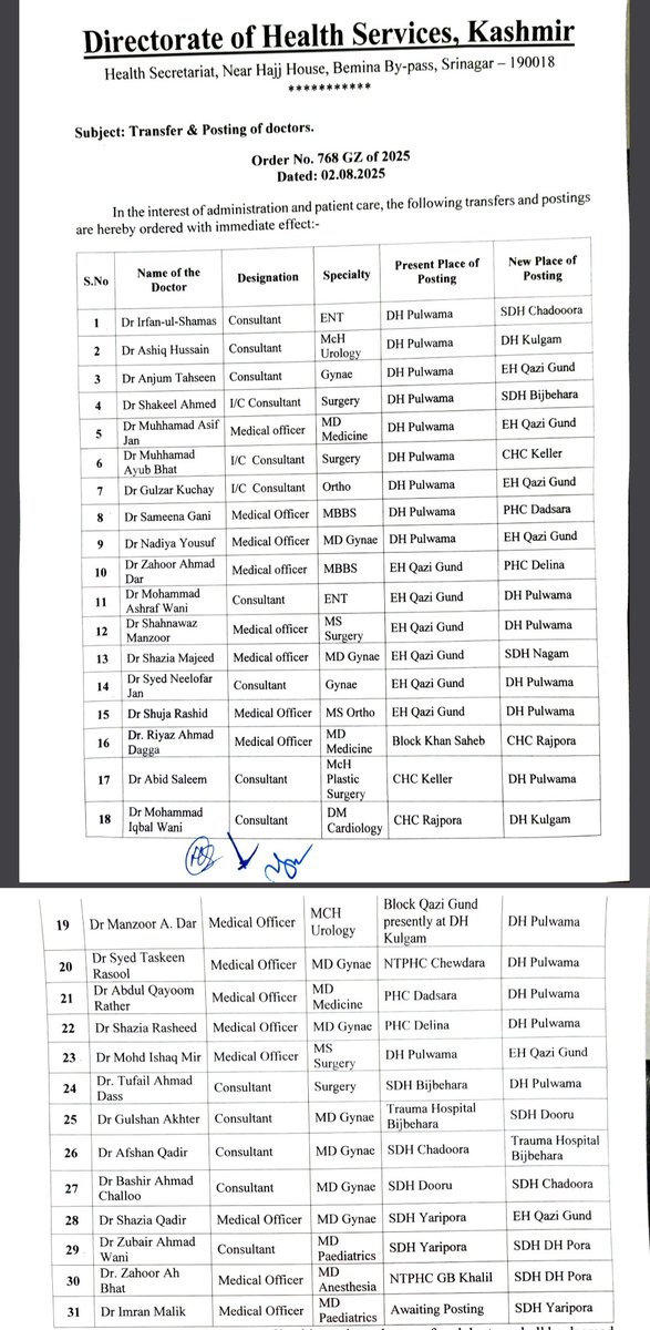 MKBandh's tweet photo. After my timely intervention with @sakinaitoo Sahiba regarding the crucial matter of doctors appointment in District Hospital Pulwama, I’m glad to share that the issue has been addressed. I extend my heartfelt gratitude to the Minister Sahiba for her swift &amp; positive response. https://t.co/2tYKpAmSut