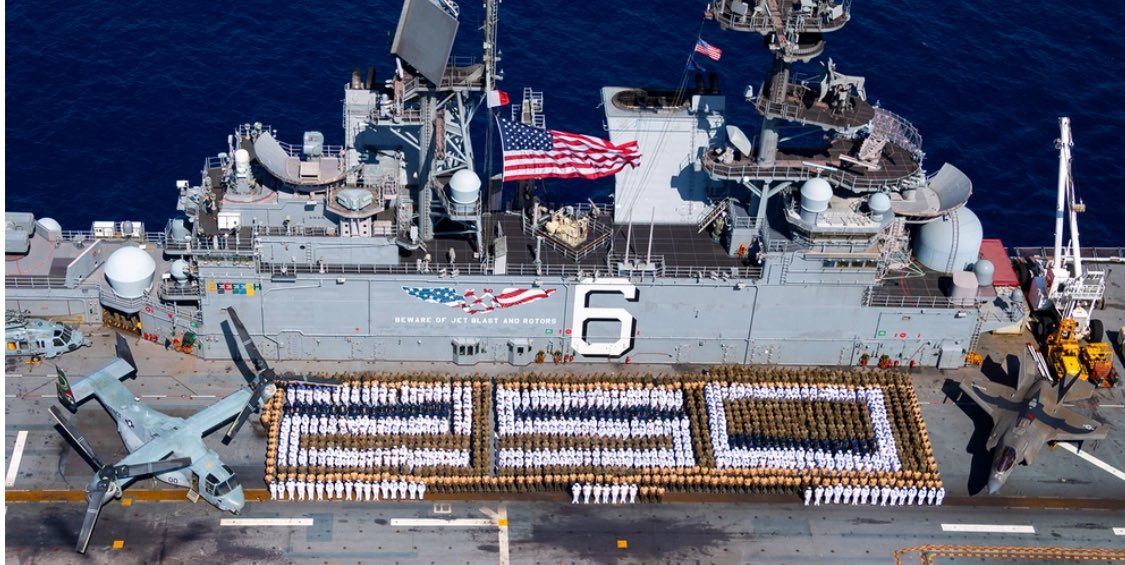250 years strong! 🇺🇸

Today, some Mighty Marauders stood shoulder to shoulder with fellow Marines of the 31st MEU and Sailors of the USS America — commemorating 250 years of naval service. 🦅🌎⚓️