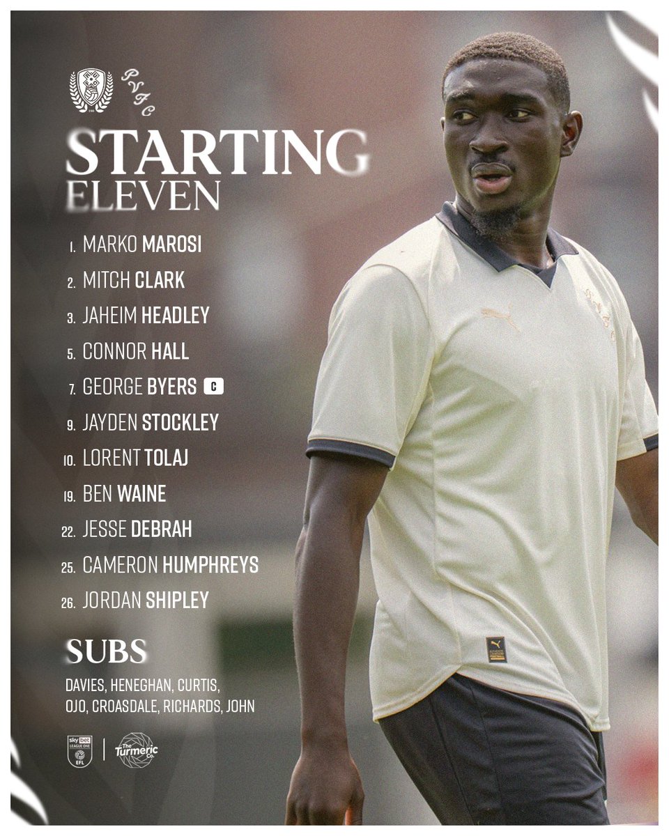 TEAM NEWS 📰

Your Valiants to take on Rotherham United this afternoon!

#PVFC | <a href="/TheTurmericCo/">The Turmeric Co.</a>