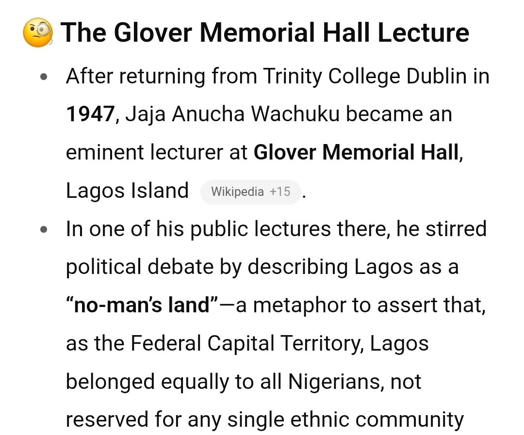 Brazers07's tweet photo. @OLAMIBODEREHAN Jaja Wachuku was the first to call Lagos a No man's land at a Memorial address in Glover Hall Lagos in 1947. Grok has now corrected itself that it was Jaja Wachuku

Read:

https://t.co/XWk67AYVDX

https://t.co/fmKrDORNwS https://t.co/BMNd27a8C5