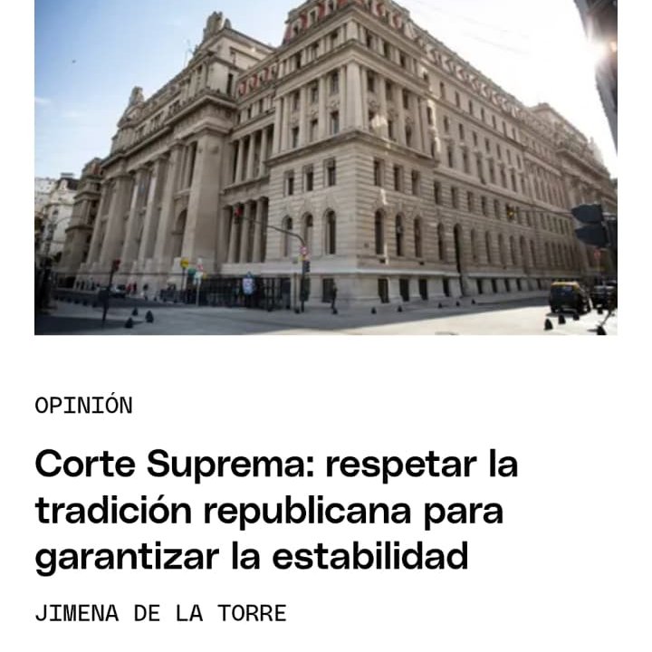 🤔 ¿Qué pasa si se rompe con la tradición republicana en la Corte?

✍️En esta nota reflexiono sobre una situación institucional que preocupa: la posibilidad de alterar la integración de la <a href="/CorteSupremaAR/">Corte Suprema de Justicia de la Nación</a> rompiendo con principios históricos de estabilidad y continuidad.

¿Qué