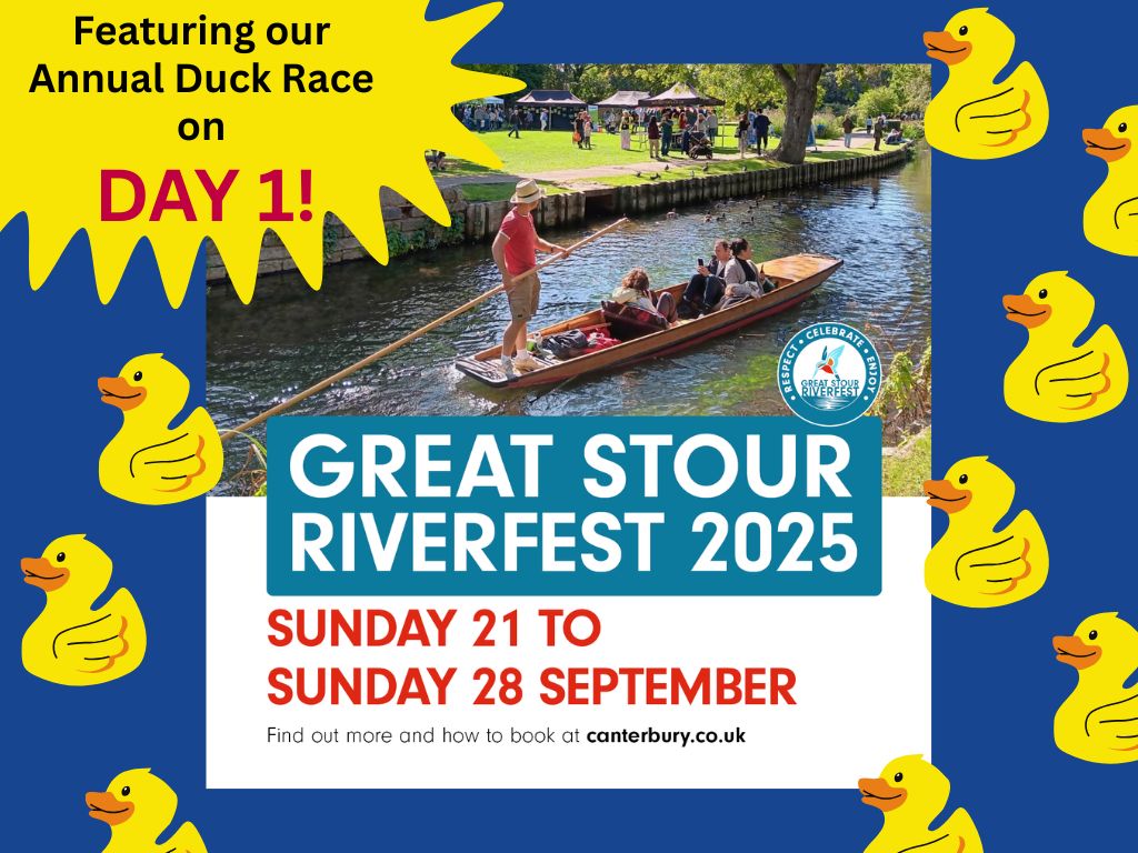 RotaryCantUK's tweet photo. Delighted that our annual #CanterburyDuckRace will be on the 1st day of the #GreatStour #RiverFest – “a week of wonderful #Stour-related events”!
https://t.co/5TavcZIzdc
#canterbury #whatsoncanterbury #canterburynews
@VisitCanterbury @canterburycc @RotarySE1120 @RotaryGBI https://t.co/8Nc61xMLD6