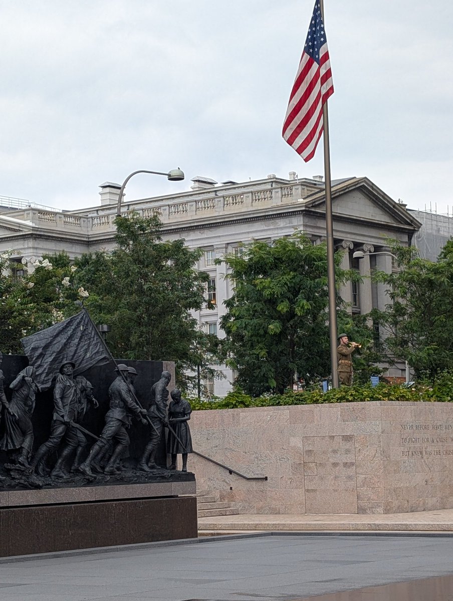 The best American tradition you've never heard of: everyday at 5pm, a Doughboy plays taps at the WWI Memorial in DC. 🥹🫡<a href="/wwimemorialdc/">WWIMemorial (official)</a> <a href="/ww1memorialdc/">The Doughboy Foundation</a>