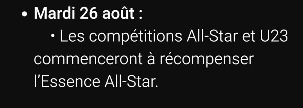 Comme évoqué ce matin sur le live de <a href="/LeMatero/">LeMatero🧉</a> concernant l'essence issue de la U23. C'est pour moi un non sens de gagner de l'essence All Star en U23. Si on oriente notre galerie vers la U23 c'est pas pour crafter des joueurs de 35 ans...
Un point à améliorer sur <a href="/Sorare/">Sorare</a> <a href="/ni2las/">Nicolas Julia</a>