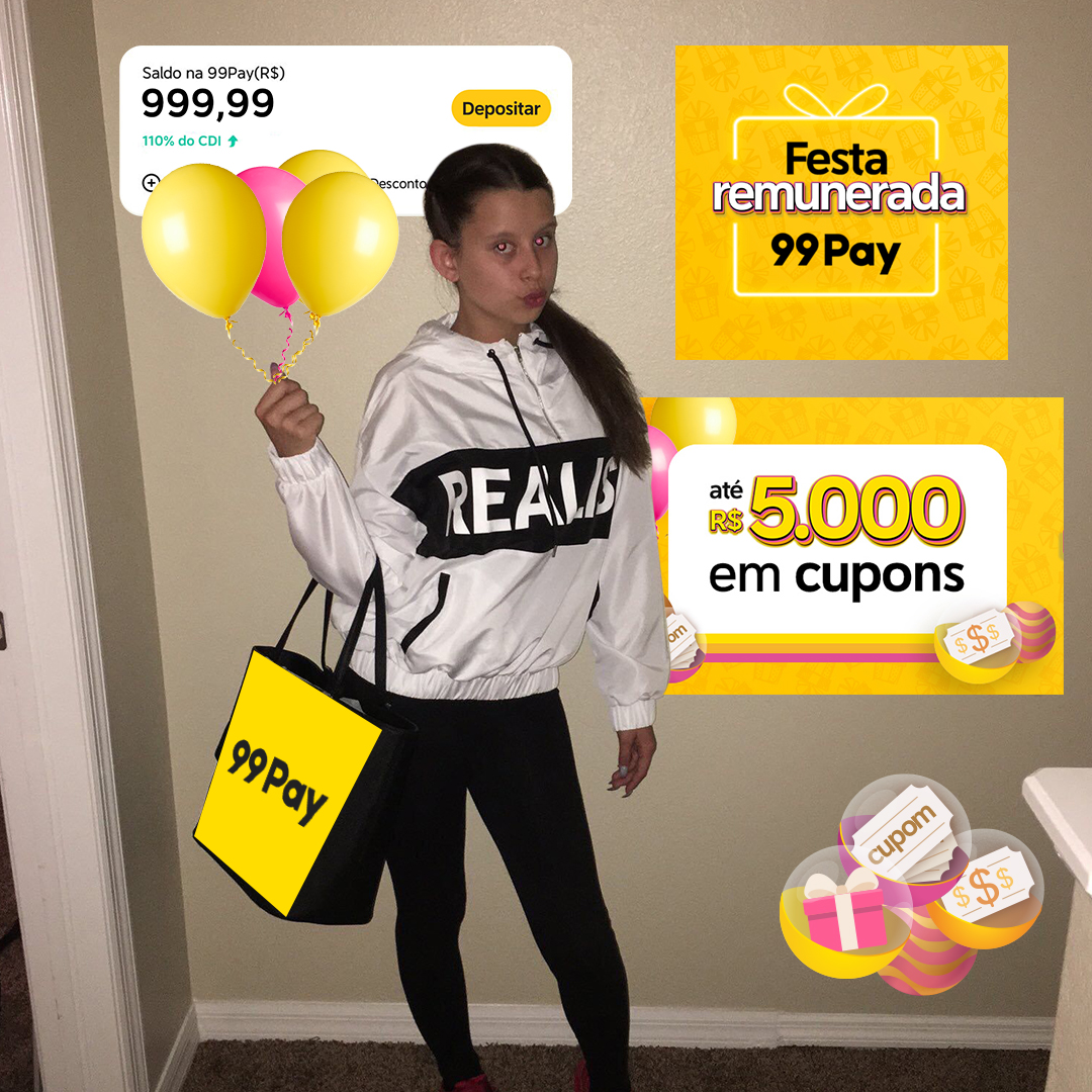 O aniver de 5 anos de 99Pay ta chegando e a gente já entrou no clima da festa remunerada!!!! 🥳

Agora diz aqui: quanto de presente no app te faria sair na rua assim? 👇