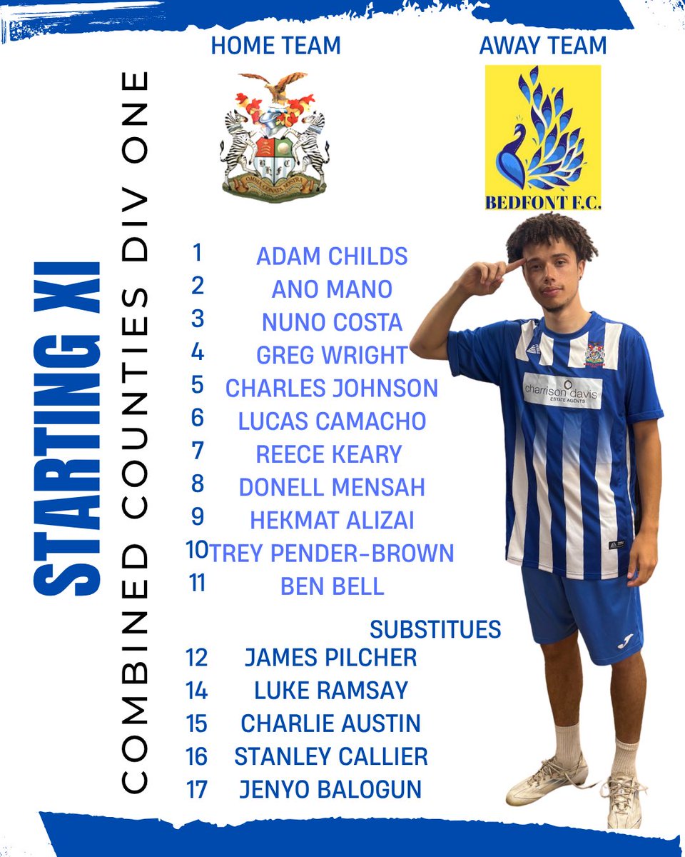 Our team news for our match against <a href="/BedfontFC/">Bedfont FC</a>
🇵🇹Lucas makes his first start 
👨🏻‍🦲 Greg returns to the middle 
🧨Reece in attack 
Come on The Brook🔵⚪️🔵⚪️