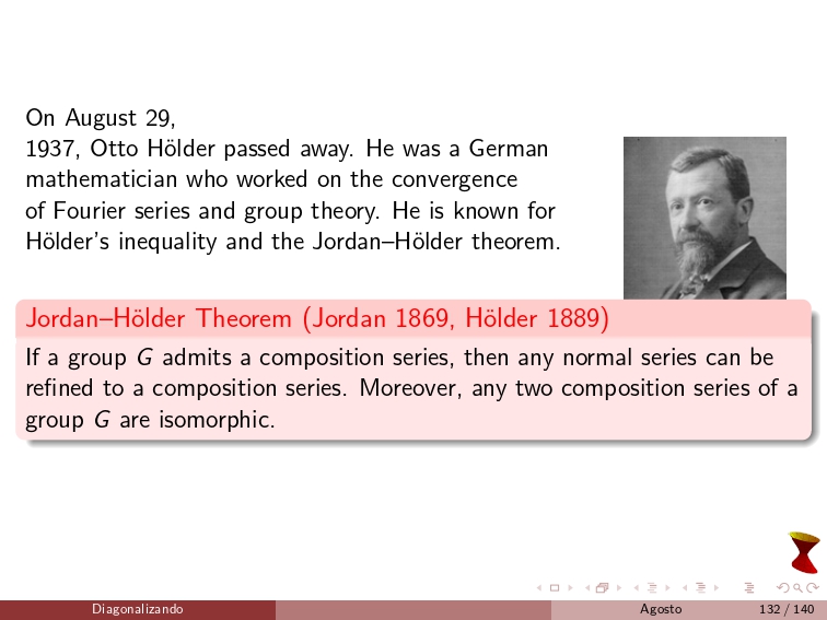 diagonalizando's tweet image. On August 29, 1937, Otto Hölder passed away. He was a German mathematician who worked on the convergence of Fourier series and group theory. He is known for Hölder&apos;s inequality and the Jordan–Hölder theorem.
#MathematicalAnalysis #GroupTheory