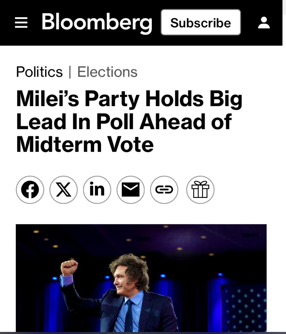 Bryce Lipscomb 🇺🇸 (@brycemlipscomb) on Twitter photo Javier Milei’s political party, <a href="/LLibertadAvanza/">La Libertad Avanza</a>, holds a significant lead in the polls for October’s election.
If they win as projected, Milei would have nothing standing in his way as he completely dismantles the State.
Argentina loves Javier Milei & free market capitalism. Javier Milei’s political party, <a href="/LLibertadAvanza/">La Libertad Avanza</a>, holds a significant lead in the polls for October’s election.
If they win as projected, Milei would have nothing standing in his way as he completely dismantles the State.
Argentina loves Javier Milei & free market capitalism.