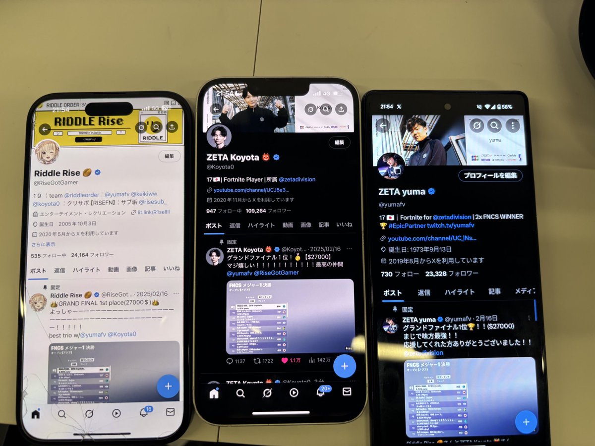 DAY 1 1位マジでおめでとう最強ども