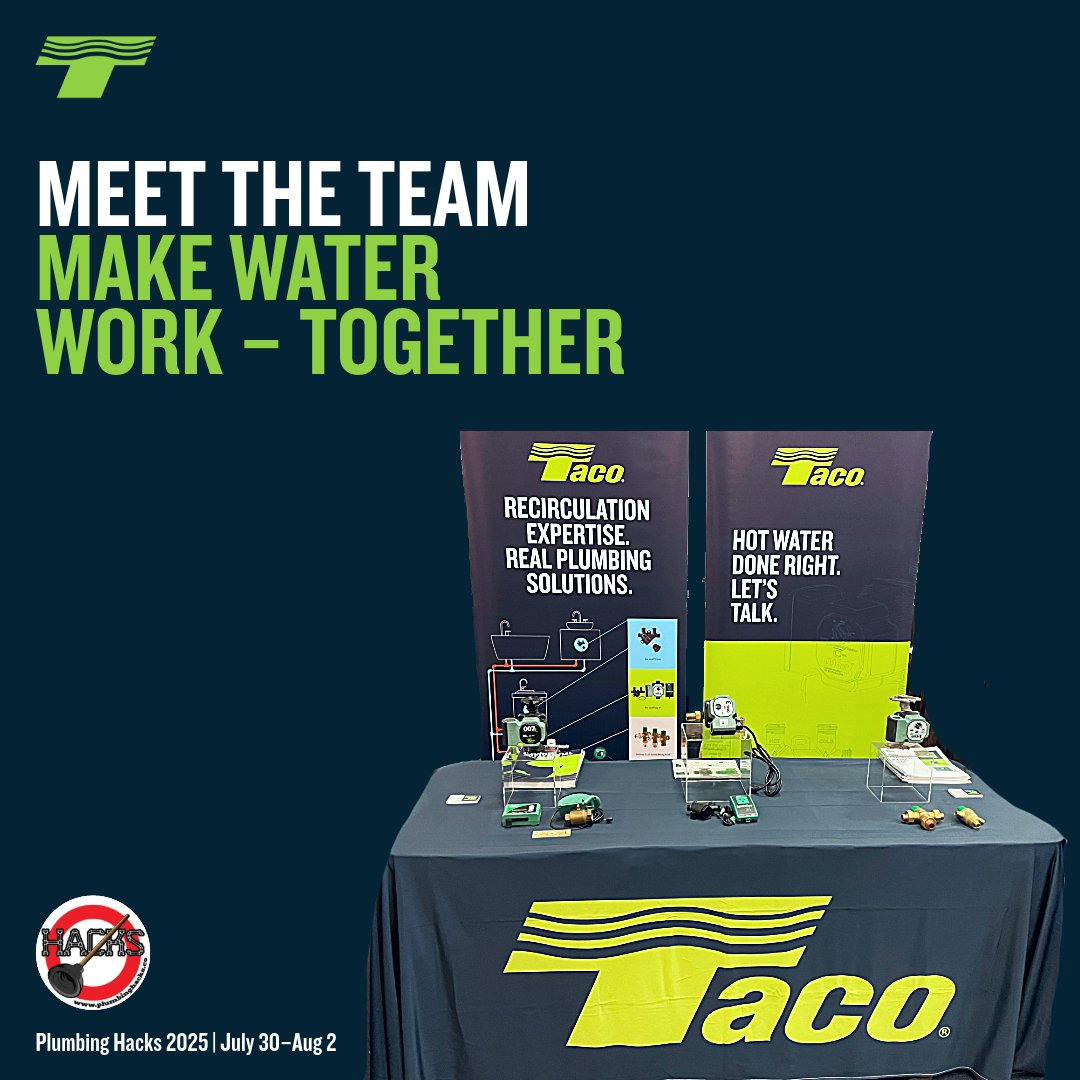 TacoComfort's tweet image. We’re live at Plumbing Hacks 2025 in St. Pete Beach!
Stop by our table today and see how Taco’s plumbing solutions deliver comfort, safety, and performance you can trust.

📍 Trade Show | 10 AM–2 PM
#TacoSupportsTrades #TacoSolutions
