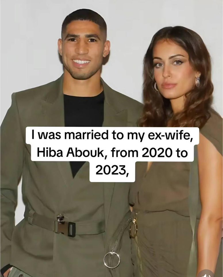 The heartwarming story of Achraf Hakimi. 

I was married to my Ex wife, Hiba Abouk but i realized she was just after my money just 2 years into our marriage and then…