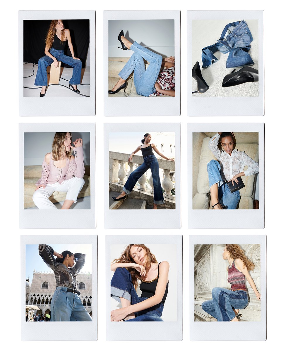 Weekend mood in denim. We’re currently top right but will be bottom left by this afternoon. Which look is your vibe?
