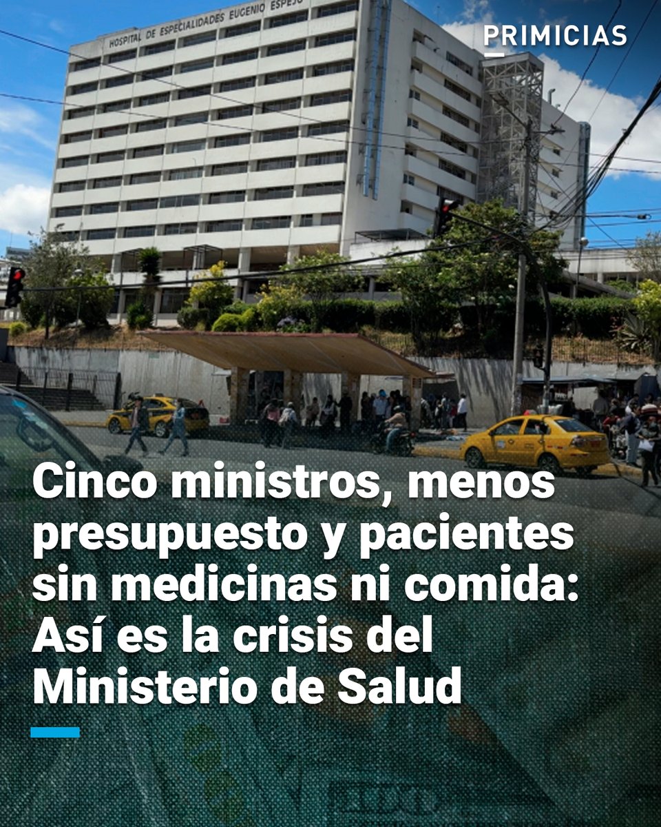 El presupuesto que maneja el Ministerio de Salud registra un recorte constante desde 2023. Cinco ministros han pasado por el cargo en el Gobierno de Daniel Noboa sin que hayan solucionado la crisis que atraviesan los hospitales. prim.ec/ugJF50WyXr2