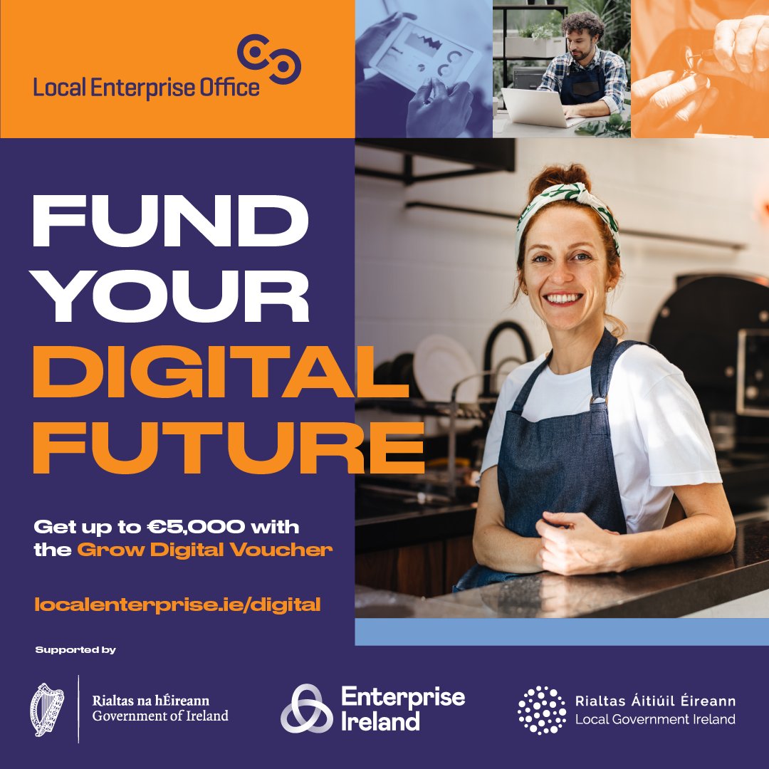 The Grow Digital Voucher offers small and medium businesses with up to 50 employees financial support to embrace digital technology

💶Funding: Of up to €5,000 for software/training/IT
📈Boost Efficiency: Streamline operations and enhance productivity with new digital tools