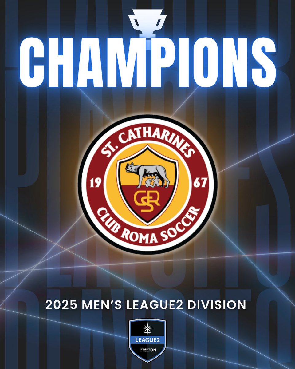 League1 Ontario, Men’s Division 🇨🇦 (@l1omens) on Twitter photo 🏆 Introducing the new Men's League2 champions...
🐺 <a href="/stcromawolvesL1/">St. Catharines Roma Wolves League 1</a>❗
#L1ONSteppingUp 🏆 Introducing the new Men's League2 champions...
🐺 <a href="/stcromawolvesL1/">St. Catharines Roma Wolves League 1</a>❗
#L1ONSteppingUp