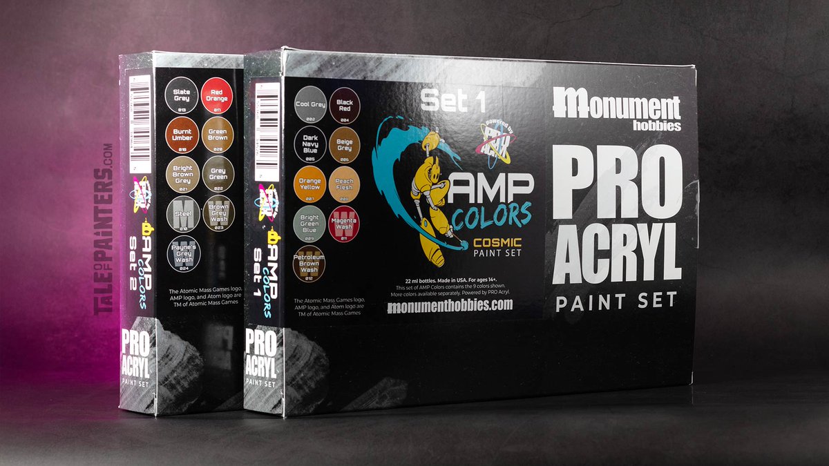stahly_top's tweet photo. Here comes my review of Monument Hobbies' new AMP Color Cosmic paint sets. I'll explain all the similarities and differences with #ProAcryl, and there is also a FREE hand-painted swatch for the 18 colours included in the sets ▶️ https://t.co/DyzvAxiyaP https://t.co/KYVUNTXCvF