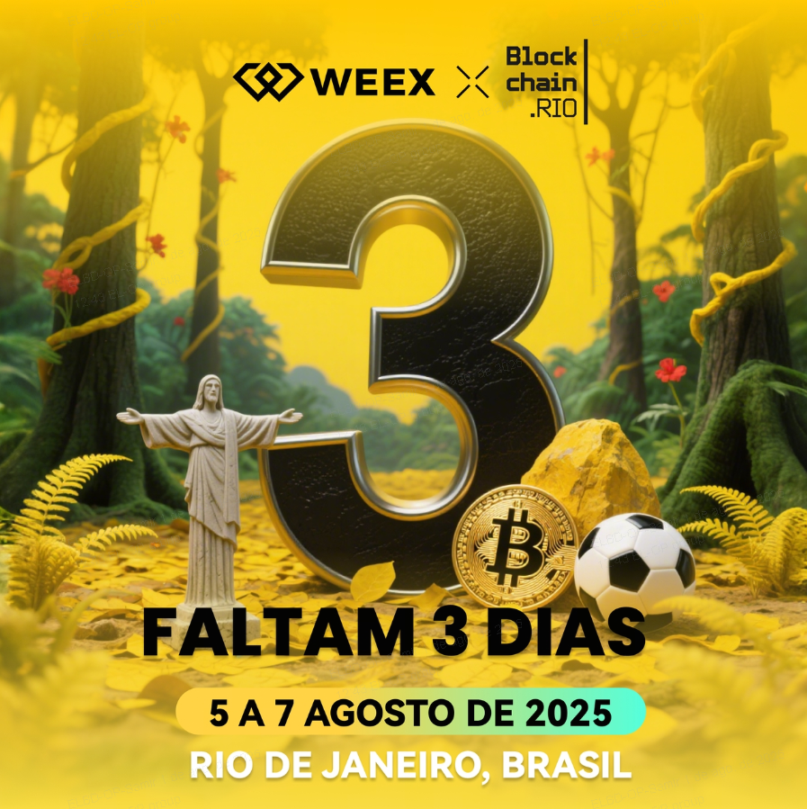 WEEX_Brasil's tweet photo. 🚀Faltam apenas 3 dias para o https://t.co/vUaT76pzDw 2025 iluminar o Brasil!  

🏆A WEEX tem orgulho de ser um Platinum Sponsor deste grande evento  

📍Visite-nos na ExpoRIO, estande A42/A44
🗓️ 5 a 7 de agosto  

🔍Vamos mergulhar em spreads próximos de 0% e liquidez líder de mercado que nos diferenciam.  

🔥Pebolim, brindes legais e perspectivas sobre cripto esperam por você!  

👉Conheça a WEEX no RIO: https://t.co/rnRrmtp4iE  #WEEX #BlockchainRIO #Cripto