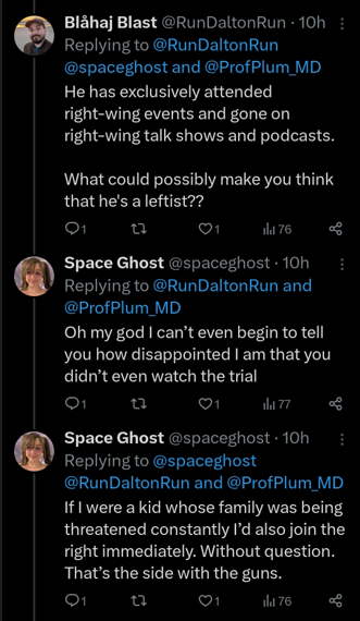 Spaceghost posts about Kyle Rittenhouse being a leftist